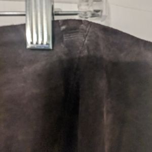 Chocolate brown suede skirt. In good, used condition